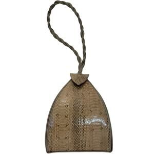 Jurassic JC Vintage Snakeskin Leather Square Dome Purse Unique Gray